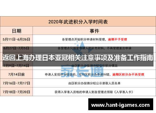 返回上海办理日本亚冠相关注意事项及准备工作指南
